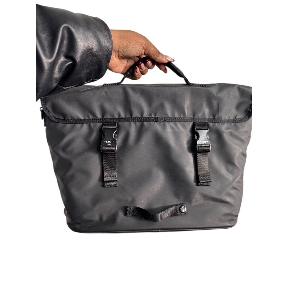 Ted baker London Black Stole Rubberized Shell Messenger Bag - Picture 4 of 10